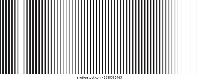 Vector stripe sequence combining line and pattern. The fade progression with black and white builds a simple gradient background.