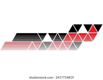 
Vector stripe for a sports car, boat, yacht, motorcycle, toy, sportswear. Striped racing pattern. Sports vector background made of lines and triangles