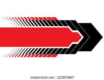 Vector stripe for a sports car, moto, boat, yacht. Vehicle sticker. Pattern for sportswear, toys, wall art. Arrow. Striped vector background.