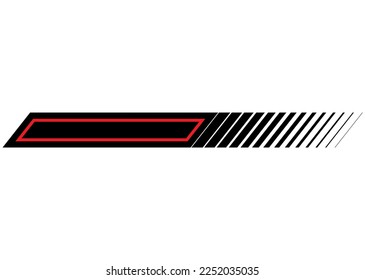 Vector stripe for a sports car, moto, boat, body, truck, SUV, minibus, van. Vehicle sticker, Sports pattern. Design element. Print for sportswear. Stripe for text, Trendy vector background.