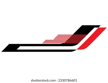 Vector stripe for a sports car, moto, boat, SUV, toy, sportswear. Vehicle sticker. Sports pattern. Design element.Vector background.