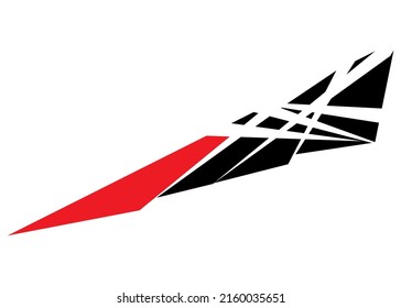 Vector stripe for sports car. Sticker. Sharp pattern for vehicles. Arrow. Vector striped background