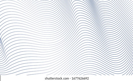 Vector striped abstract background. Blue abstract shapes from lines on white. 3D effect. Modern template for presentation, brochures, banners. Copy space, space for text. 
Title slide.