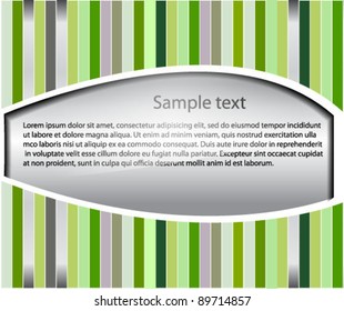Vector striped abstract background with metal plate for your text