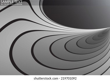 Vector striped abstract circular background illustration - Abstract futuristic template background illustration