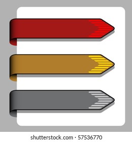 vector striped arrow ribbon signs