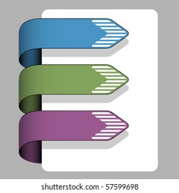 vector striped arrow ribbon signs