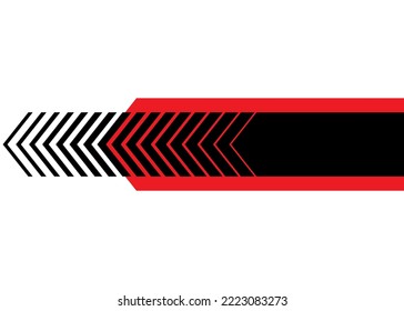 Vector striped arrow for a sports car, moto, boat, yacht. Vehicle sticker. Pattern for sportswear, toys, wall art. Abstract vector background.