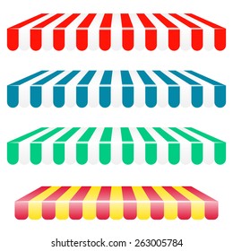 Vector striped awnings