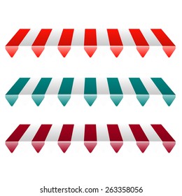 Vector striped awnings