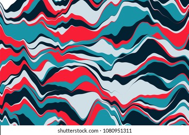 Vector striped background. Cool colorful geometric background with curved lines. Motion graphics. Vector illustration
