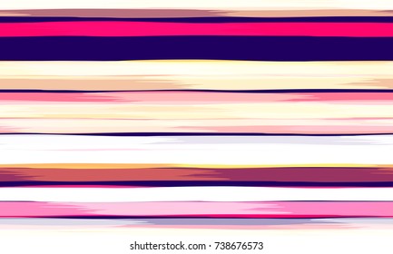 Vector Striped Background. Festive Seamless Pattern. Fashion Texture with Stripes. Seamless Hand Drawn Pattern in Watercolor Style. Cover, Banner, Cloth, Textile, Ad Background Design