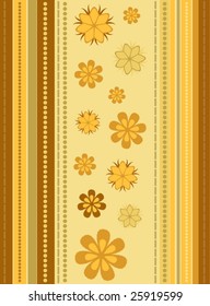 Vector Striped Background with Floral Ornament