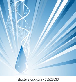 vector striped background with fresh water drop