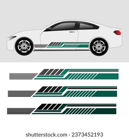 vector striped car sticker design. car body wrap decal.