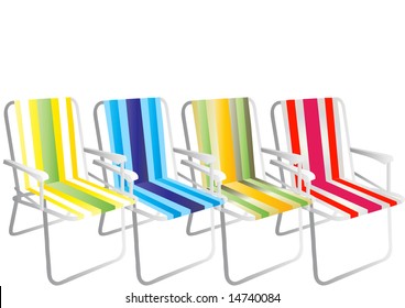 Vector striped chairs on white background