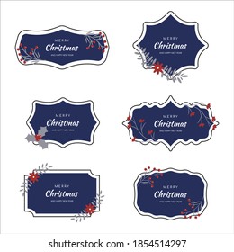 Vektor gestreifte Weihnachtsrahmen-Set. Ideal für Einladungen oder Ankündigungen. Illustration einzeln auf weißem Hintergrund.