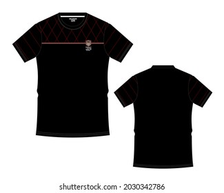 VECTOR STRIPED AND EMBROIDERY T-SHIRT FOR SCREEN PRINTING