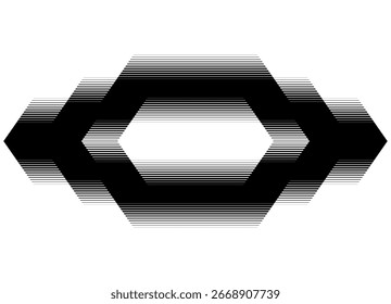 Marco rayado de Vector de líneas rotas. Negro sobre fondo blanco. Elemento de diseño. Patrón deportivo. Vector de fondo. Lugar para el texto.