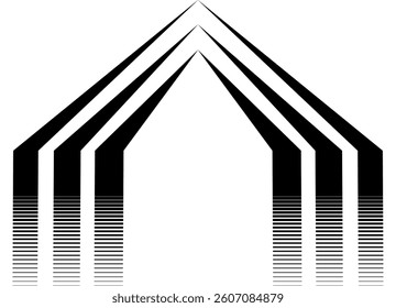 Vector striped pattern with black lines on a white background. Abstract design element. Arrow. Vector background. The basis for covers, posters, advertising, packaging