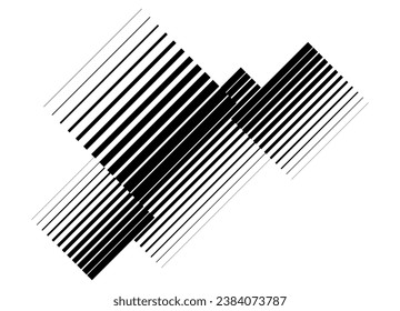 Vector striped pattern of black rectangles on a white background. For covers, interior decor, printing, wall art. Striped design element. Modern vector background