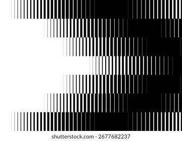 Vetor listrado padrão de linhas quebradas. elemento de design para publicidade, impressão, embalagem e interior. Vetor fundo preto e branco. com lugar para texto. Formas geométricas. 