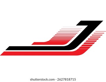 Vector striped pattern for car, boat, sportswear, toy. Red and black sports racing pattern on white background. Vector background. Speed