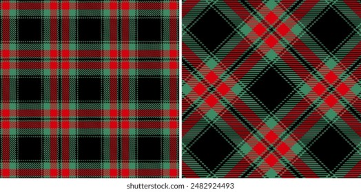Vector striped pattern or checkered pattern. Tartan, textured seamless twill for flannel shirts, duvet covers, other autumn winter textile mills. Vector Format