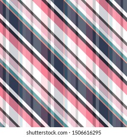 Vector striped pattern with diagonal stripes. Colorful background. Wrapping paper. Print for interior design and fabric. Kids background. Backdrop in vintage style.