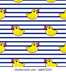 vector striped pattern with duck