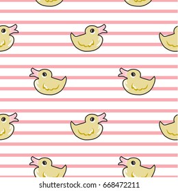 vector striped pattern with ducks
