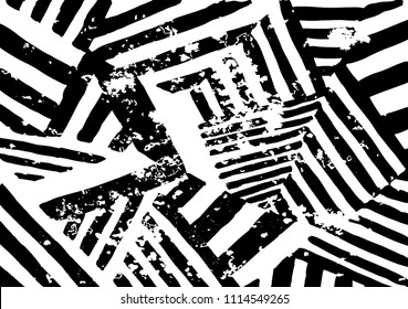 Vector striped pattern. Grunge black-white background.