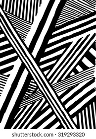 Vector striped pattern. Grunge black-white background.