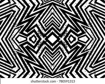 Vector striped pattern. Grunge black-white background.