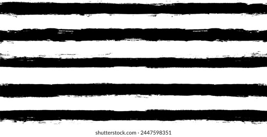 Vector striped pattern, grunge stripe seamless background, black and white brush strokes. grungy stripes, black paintbrush line backdrop	