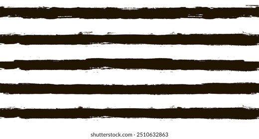 Vector striped pattern, grunge stripe seamless background, black and white brush strokes. Grungy stripes, black paintbrush lines	