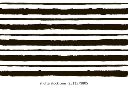 Vector striped pattern, grunge stripe seamless background, black and white brush strokes. Grungy stripes, black paintbrush lines	