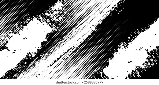 Vector striped pattern, grunge stripe seamless background, black and white brush strokes. grungy stripes. EPS 10