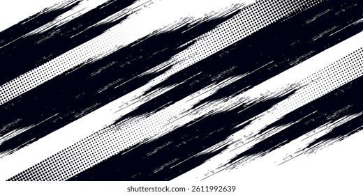 Vector striped pattern, grunge stripe seamless background, black and white brush strokes. grungy stripes. EPS 10
