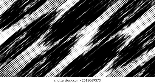 Vector striped pattern, grunge stripe seamless background, black and white brush strokes. grungy stripes. EPS 10
