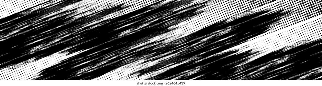 Vector striped pattern, grunge stripe seamless background, black and white brush strokes. grungy stripes. EPS 10
