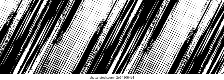 Vector striped pattern, grunge stripe seamless background, black and white brush strokes. grungy stripes. EPS 10