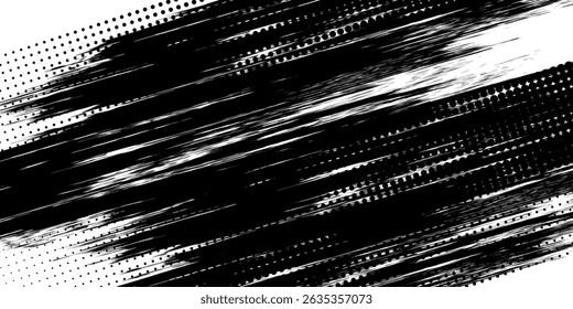 Padrão listrado vetor, fundo listrado grunge, traçados de pincel preto e branco. listras grungy. EPS 10
