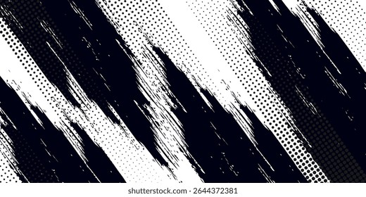 Vector striped pattern, grunge stripe seamless background, black and white brush strokes. grungy stripes. EPS 10