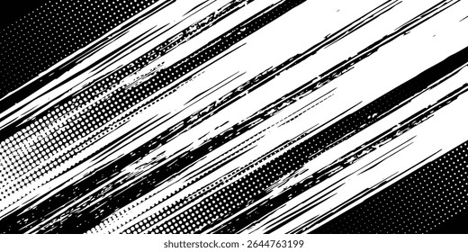 Vector striped pattern, grunge stripe seamless background, black and white brush strokes. grungy stripes. EPS 10
