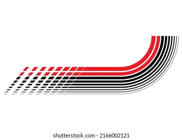 Vector striped pattern on sportswear
auto, moto, boat. Red-black on a white background. Vehicle sticker. Sports striped pattern. Modern striped background.