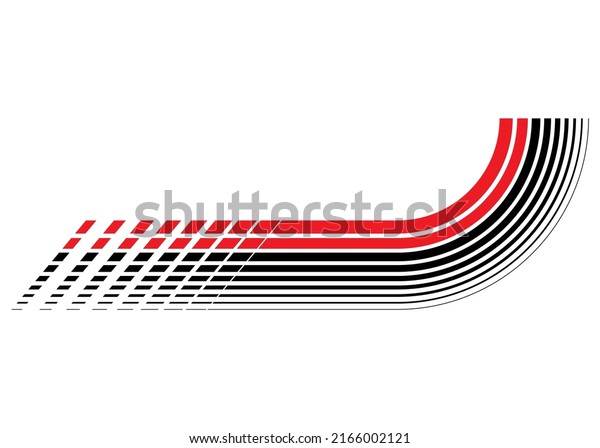 Vector striped pattern on\
sportswear\
auto, moto, boat. Red-black on a white background.\
Vehicle sticker. Sports striped pattern. Modern striped\
background.