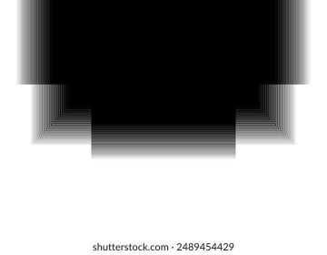 Patrón de rayas de Vector de líneas finas rotas con una transición de negro a blanco. Fondo moderno en blanco y negro. Elemento de diseño Abstractas para envases, etiquetas, pegatinas, banderines publicitarios