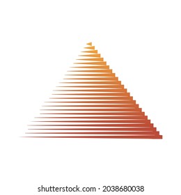 Vector striped pyramid icon. Abstract triangle icon. Triangle pyramid icon isolated.