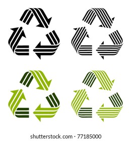 vector striped recycle symbols